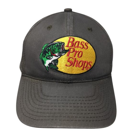 Bass Pro Shops Snapback Hat Brown One Size Adjustable Embroidered Gone Fishing - Picture 1 of 9